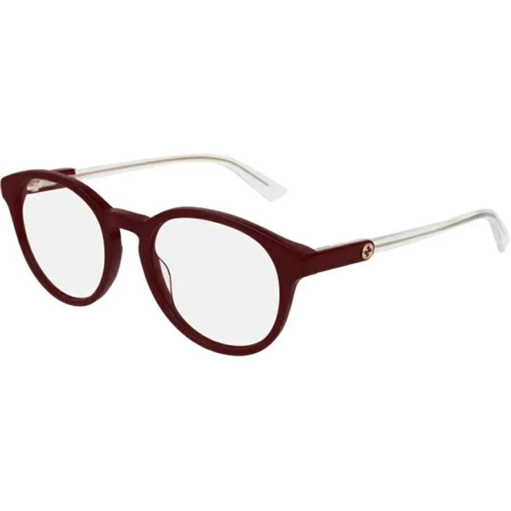Gucci Burgundy Frame & Demo Lens Gg0485o 004 Women's Round Eyeglasses